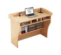 Lightweight Wooden Podium Stand with Storage & Reserved Wire Hole Ideal for Church Office School Family & Restaurant Meetings - Versatile Standing Pulpit.