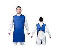 Lightweight X-ray Lead Apron Thyroid Shield Collar & Cap Set, 0.35/0.5mmpb Radiation Protection Gown for Dental, Radiology, CT & Clinic, Blue Unisex(0.35mmpb Lead apron+neck warmer)