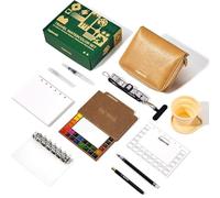 LIGHTWISH 24 Colors Travel Watercolour Set, Portable Painting Kit with 100% Cotton Refillable Paper, Ceramic Palette & Watercolor Brush, Art Supplies for Artists & Beginners On-the-Go, Brown