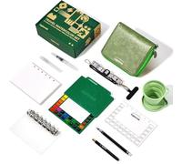 LIGHTWISH 24 Colours Travel Watercolour Set - Complete Plein Air Painting Kit with Refillable Cotton Paper, Ceramic Palette & Water Brush, Compact Art Supplies for Artists & Beginners On-the-Go, Green