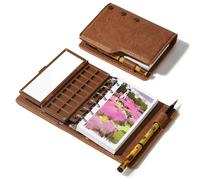 LIGHTWISH Portable Watercolour Sketchbook Set - Cold Press Art Journal, 100% Cotton Paper & Ceramic Palette & Watercolor Brush | All-in-One Travel Kit for Outdoor Painting, Urban Sketching | 20 Sheets