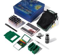 LIGHTWISH Travel Watercolour Set, 24 Colors Full Portable Painting Kit | with Water Brush, Watercolour Journal, Ceramic Palette & View Finder - for Artists & Beginners Outdoor(Green)