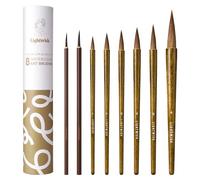 LIGHTWISH Watercolor Brushes 8Pcs,Round Pointed Tip Paint Brush Art Brush for Watercolor Acrylic Gouache Inks Painting Chinese Calligraphy