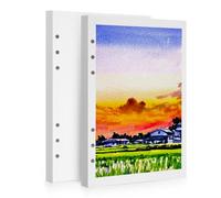 LIGHTWISH Watercolor Paper Bulk, 100% Cotton Cold Press 600gsm, 2 Pack, Total 24 Sheets A5 Hole-Punched Replaceable Paper for Artists, Adults,Students,5.5 * 8.2 Inches