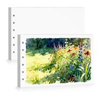Lightwish Watercolor Paper Refill, 2 Pack, 40 Sheets Total - 100% Cotton Acid-Free 300gsm/140lb A5 Landscape Format, Hot Press Texture - Compatible with Lightwish A5 Watercolor Sketchbooks （5.8*8.2in)