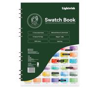LIGHTWISH Watercolor Swatch Book - 12 Detachable Sheets 100% Cotton 72 Spaces,15.35 * 10.63 in,300gsm/140lb Hot Press for Watercolor, Gouache, Oil Pastels - Spiral-Bound Color Testing Journal(Green)