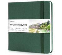 LIGHTWISH Watercolour Journal Watercolor Paper, 100% Cotton Hot Press Paper 300GSM | 20 Sheet 40 Page No Bleed Sketchbook | 12cm x 12cm Travel Size for Artists & Beginners