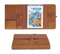 Lightwish Watercolour Pad - Cold Press with Brush Holders & Pockets | 20 Sheets of 100% Cotton 300gsm Acid-Free Paper | Detachable Pages with Rigid Backing Board | Perfect for Painting On-The-Go