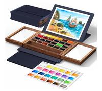 LIGHTWISH Watercolour Painting Set with 24 Colours, Portable Watercolor Kit