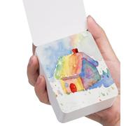 Lightwish Watercolour Paper,100% Cotton Acid-Free Hot Press Watercolor Sketchbook,60 Sheets 2.60 * 3.27 in Glue-Sealed Paper on Both Sides