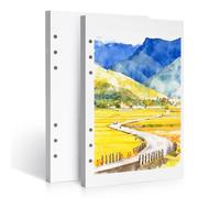 Lightwish Watercolour Paper Bulk Pack (2 Pads, 40 Sheets) - 100% Cotton Rough 300gsm/140lb Acid-Free A5 Artist Paper, Hole-Punched & Replaceable for Watercolour Journals - 14.0 x 20.8 cm Professional