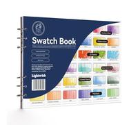 LIGHTWISH Watercolour Swatch Book - 12 Detachable 100% Cotton Sheets 36 Spaces, 10.63 × 7.68 in, 300gsm/140lb Hot Press Watercolour Paper for Watercolor, Gouache, Oil Pastels (Blue)