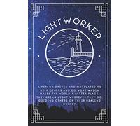 Lightworker Journal - Unruled Blank Notebook & Journal with Healing Hand Motif on each Page - 120 Pages - 6 x 9" Notebook - Starry Sky + Lighthouse - Spiritual & Reiki Gifts