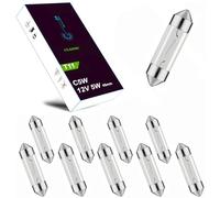 LIGHTWORLD24 10 x Festoon 12 V 5 W C5W SV8.5 45 mm License Plate Light Bulb Car Interior Boot Glove Box