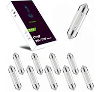 LIGHTWORLD24 10 x Festoon 24 V 5 W C5W SV8.5 36 mm Number Plate Light Bulb Replacement Lamp for Truck Bus Interior