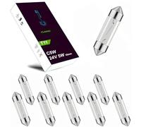 LIGHTWORLD24 10 x Festoon 24 V 5 W C5W SV8.5 45 mm Number Plate Light Bulb Replacement Lamp for Truck Bus Interior