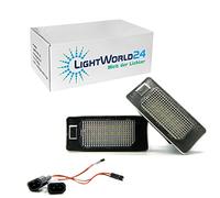Lightworld24 LED Number Plate Light for BMW E39 E60 E61 E70 E71 E72 E82 E88 E90 E91 E92 E93 with E-Certification Mark Number Plate Light 6000K Xenon White
