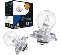 LIGHTWORLD24 S3 P26s 12 V 25 W Scooter Moped Scooter Motorcycle Super Bright Headlight Lamp Front Headlight Bulbs Set of 2