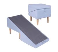 Lightyard 2-In-1 Folding Pet Ramp Stairs Foldable Human Chairs Detachable Convertible Pet Ramp Footstool for Small and Large Dogs