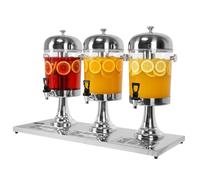 Lightyard 24L Stainless Steel Large Capacity Buffet Beverage Dispenser 3-Head Heavy-Duty Beverage Machine with Ice Core and Spigot for Parties Buffet Cafeterias Homes