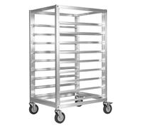 Lightyard 9 Tier 3 Inch Spacing Aluminium Home Commercial Kitchen Bakery Cooling Rack with Brake Wheels Commercial Heavy Duty Bun Racks for Restaurant Cafeteria Pizzeria