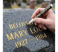 Lightyard Golden Tombstone Marker Pen for Restoring Faded Grave Inscriptions, 2026 Upgrade Waterproof Stone Touch-up Pen, Strong Coverage, for Gravestone Lettering and Memorial Inscriptions (Gold)