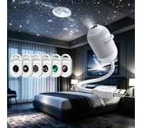 Lightyard Hd Smart Holographic Night Light Projector, Adjustable 2-in-1 with 3/6/12/24 Projection Films, Plug and Play Hd Star Projector for Bedroom Ceiling，6
