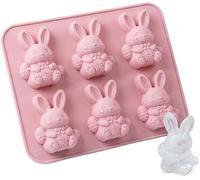 Lightyard Mini Highland Cow Ice Cube Mold, 3D Animal Shape Silicone Tray for Cocktails, Whiskey, and Coffee, Funny Reusable Ice Cube Maker for Parties, Home Bar, and Unique Gifts (Rabbit)