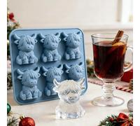 Lightyard Mini Highland Cow Ice Cube Mold, 3D Animal Shape Silicone Tray for Cocktails, Whiskey, and Coffee, Funny Reusable Ice Cube Maker for Parties, Home Bar, and Unique Gifts (1pcs)