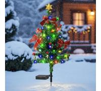 Lightyard Solar Christmas Tree, Outdoor Courtyards, Gardens, Lawns, Small Path Lights, Atmosphere Lights, Outdoor Waterproof Solar Pathway Christmas Tree Stake Light (Style-B)