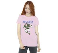 Lightyear Buzz Jump To Action Cotton Boyfriend T-Shirt Disney Baby Pink L