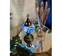 Lightza New Handmade Multi Color Turkish Moroccan Mosaic Table Lamp (Blue 02)