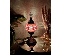 Lightza New Handmade Multi Color Turkish Moroccan Mosaic Table Lamp (Red 02)