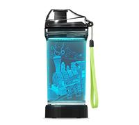 Lightzz Kids Water Bottle with 3D Glowing Train LED Light - Tritan BPA Free - Creative Ideal Travel Cup Train Engine Gift for Back to School Girl Boy Child Holiday Camping Picnic (Train Engine 14 Oz)