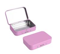 LIGHUFEIC 2Pack Dental Floss Portable Case,Refillable Portable Floss Pick Holder Container with Mirror,Small Floss Dispenser for Travel, Dates,Dinners and Hotels(Pink)
