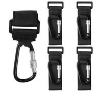 LIGHUFEIC 4 Pcs Walker Hook Hanging,Versatile Anti-Fall Off Stroller Hooks for Hanging Diaper Bags Walker Rollator Crutches Wheelchair, Purses, and Shopping, Hang It Anywhere You Need It(Black)