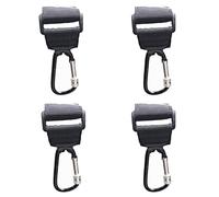 LIGHUFEIC 4 Pcs Walker Hook Hanging,Versatile Anti-Fall Off Stroller Hooks for Hanging Diaper Bags Walker Rollator Crutches Wheelchair, Purses, and Shopping, Hang It Anywhere You Need It(Black)
