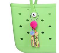 LIGHUFEIC Colorful Pom Pom Charms for Bogg Bag Accessories Charms,Boho Embellishments for Beach Tote Bag Rubber Beach Bag Perfect for Personalization and Style(Style 6)