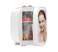 LIGIANT DF01A Skincare Fridge with 3-Level Dimmable LED Light Mirror, 4L Mini Noise Fridge for Makeup, Cooler and Warmer, Portable Design for