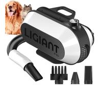LIGIANT Dog Hair Dryer, Negative Ion Technology, Ultra Quiet 40dB Cat Mode, BLDC Motor for Fast Drying, Adjustable Speed & Temperature, 3-in-1 Nozzles, Portable All-in-One Storage for Dogs & Cats, P40