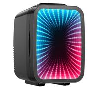 LIGIANT MF01C Mini Fridge, 7 Light Modes Including Flashing Marquee, Quiet Cooling & Warming Function, AC/DC Power, 4 L/6 Cans Capacity, Small Refrigerator for Gaming Room, Bedroom, Office and Car