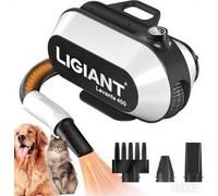 LIGIANT Pet Hair Dryer - Ultra Quiet 40dB Cat Mode, 3-in-1 Nozzles, Adjustable Speed & Temperature, Negative Ion Technology, BLDC Motor for Fast Drying, Portable & All-in-One Storage for Dogs & Cats