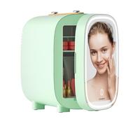 LIGIANT - Skin care fridge, with 3-level dimmable LED light mirror, low noise beauty refrigerator, 4L large capacity, cooler and heater, portable design for