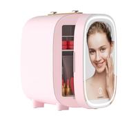 LIGIANT Skincare Fridge, With 3-Level Dimmable LED Light Mirror, Low Noise Mini Fridge, 4L Large Capacity, Cooler & Warmer, Portable Design for Multiple Uses - Bedroom, Office, and Travel
