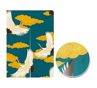 LIGICKY Japanese Noren Doorway Curtain Double Sided Cranes Printed Window Treatment Door Tapestry for Home Kithche Resturant Sushi Decoration 85 x 120 cm (Double Sided)