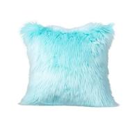 LIGICKY Luxury Series Soft Faux Fur Cushion Cover Decorative Square Plush Pillow Case Throw Pillow Cover for Couch Sofa Bed (Blue, 16 x 16 Inch, Set of 1)