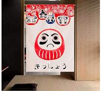 LIGICKY Noren Japanese Style Doorway Curtain Cotton Linen Doll Daruma Printed Window Treatment Door Tapestry for Home Decoration 33.5" Width x 47.2" Long