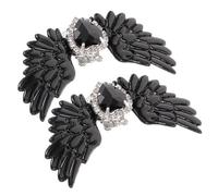 LIGIGWASH 1 Pair Heart Rhinestone Shoe Charms Angel Wing Shoe Buckles Decorative Clips for Boots for Weddings Parties and Special Occasions