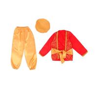 LIGIGWASH 1 Set Costume for Arabic Dress Up Outfit with Hat and Belt for Halloween Birthday Parties Cosplay Events and School Performances