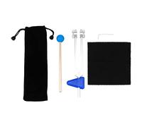 LIGIGWASH 1 Set Om Tuning Forks for Yoga Healing Sound Therapy Tools with Bag Silver Blue Silicone Striker Medical Healing Instrument for Meditation Relaxation Random Color